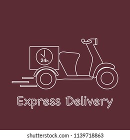 Delivery motorbike. Fast and convenient shipping. Free delivery.