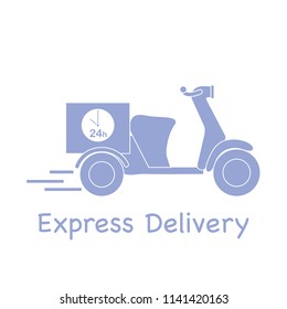 Delivery motorbike. Fast and convenient shipping. Free delivery.