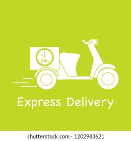 Delivery motorbike. Fast and convenient shipping. Free delivery.