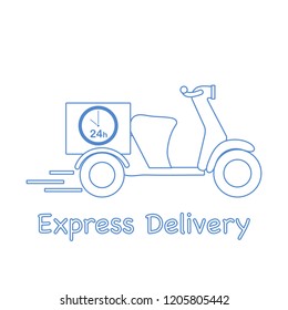 Delivery motorbike. Fast and convenient shipping. Free delivery.