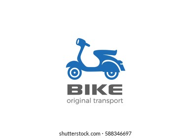 Delivery Motorbike Logo design vector template.
Scooter bike shop silhouette Logotype icon