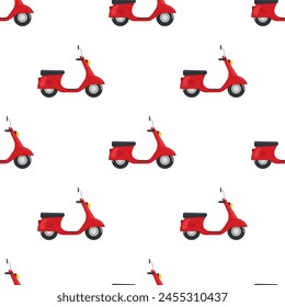 Delivery motorbike logo seamless background. Scooter bike vector icon pattern