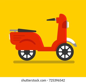 Delivery motorbike. Delivery Scooter Motorcycle Flat Vector.