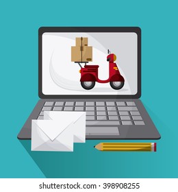 delivery motorcycle design , vector illustration