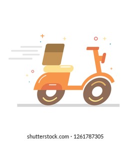 Delivery motorcycle icon design vector. Icon website, application and printing. flat style vector illustrator. eps 10. Concept of the delivery service. Illustration of fast ship.