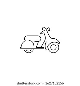 delivery motorcycle icon vector black illustration