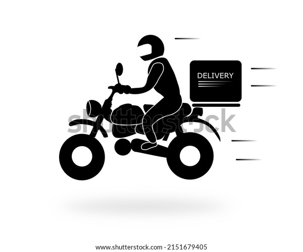 delivery motorcycle silhouette vector for\
transportation logo , logo\
template	