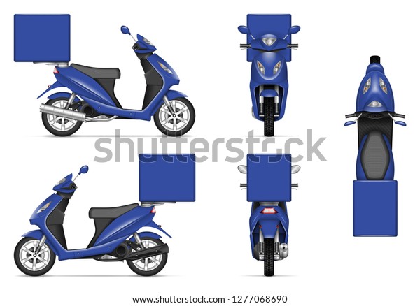 Download Delivery Motorcycle Vector Mockup Vehicle Branding Stock Vector Royalty Free 1277068690
