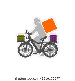 delivery mountain bike silhouette with 3 package sign