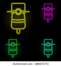 Delivery neon color set icon. Simple thin line, outline vector of global logistics icons for ui and ux, website or mobile application