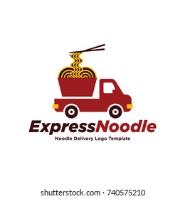 Delivery Noodle Express Fast Logo, Vector Logo Template