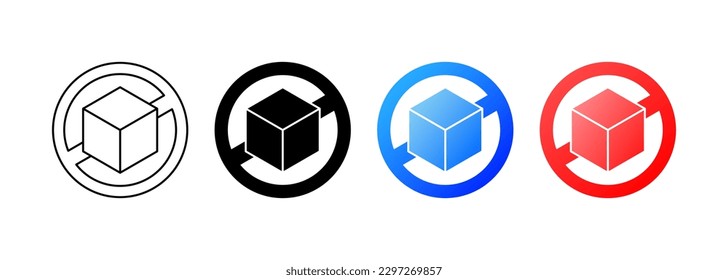 Delivery is not available. Different styles, color, delivery of goods is not available. vector icons.