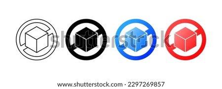 Delivery is not available. Different styles, color, delivery of goods is not available. vector icons. Foto stock © 