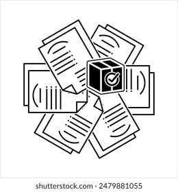 Delivery Note Icon, Delivery Receipt, Challan, Document, Bill Form Paperwork Vector Art Illustration