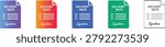 Delivery Note Paper Icon Set vol 1656