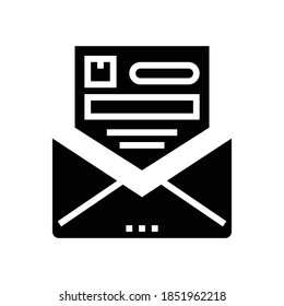 delivery notice glyph icon vector. delivery notice sign. isolated contour symbol black illustration