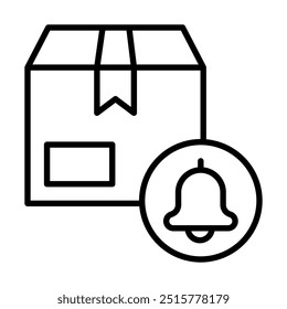 Delivery Notification icon line vector illustration