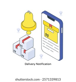 Delivery Notification isometric Colored illustration. EPS File stock illustration