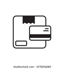 Delivery On Card vector Solid icon style illustration. EPS 10 File