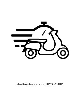 Delivery on time icon, motorcycle and time icon. Design template vector