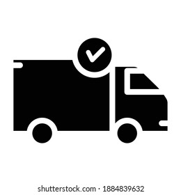 Delivery on time icon. truck icon with checklist. simple design editable. Design template vector