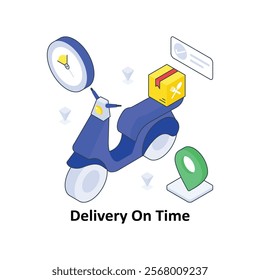 Delivery On Time isometric Colored illustration. EPS File stock illustration