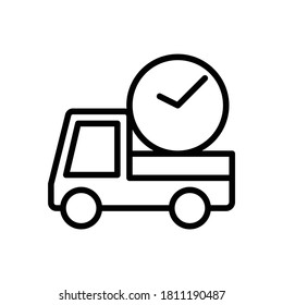 termingerechte Lieferung, logistische Ikone, Vektorgrafik