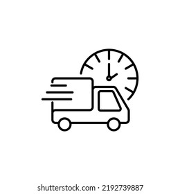 Delivery on time symbol. clock and truck icon. design template vector eps 10