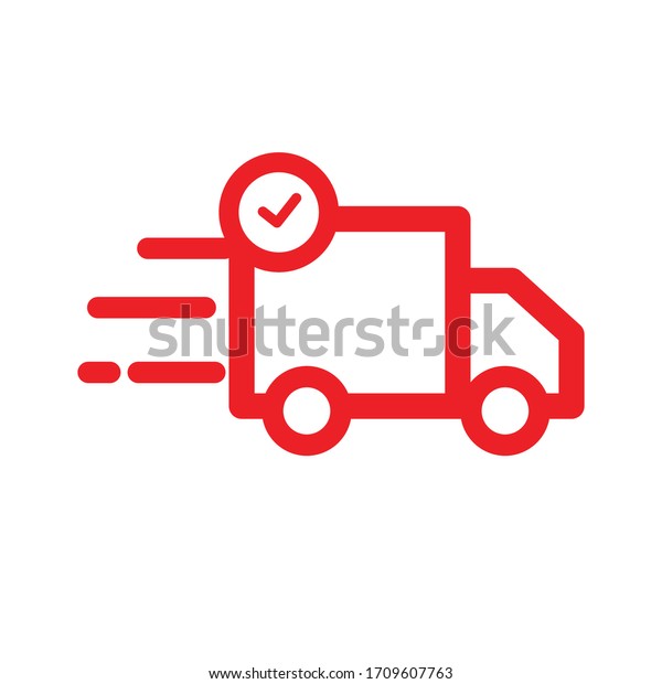 Delivery on time symbol. truck icon. design\
template vector