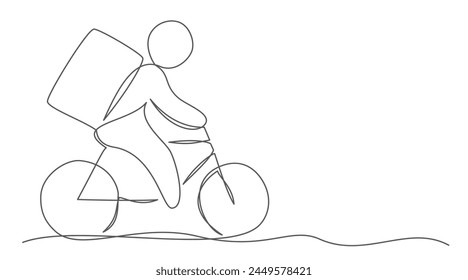 Delivery One line drawing isolated on white background