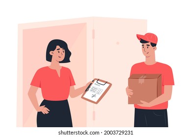 Delivery of an online order by courier to your home
