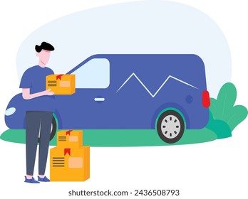 Delivery Online Shipping Services online concept illustration