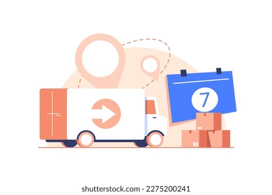 Delivery and online shopping concept,flat design icon vector illustration