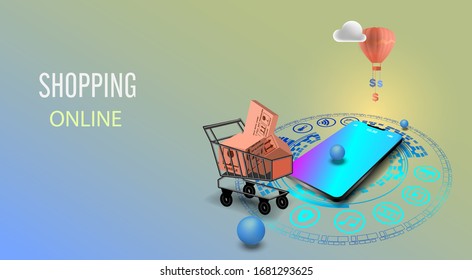 Concepto de seguimiento en línea de entrega con smartphone.
