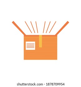 parcela abierta de entrega para ilustración vectorial de icono de embalaje y almacenamiento