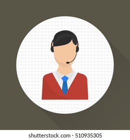 Delivery operator color icon. Flat design. Delivery theme for web and mobile