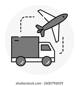 Delivery option, Fast shipping, Delivery logistics, Reliable transportation service. Vector Editable Stroke Icon.