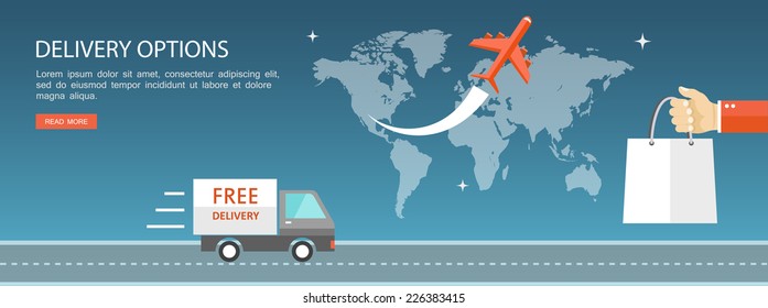 Delivery options flat illustration.Eps10