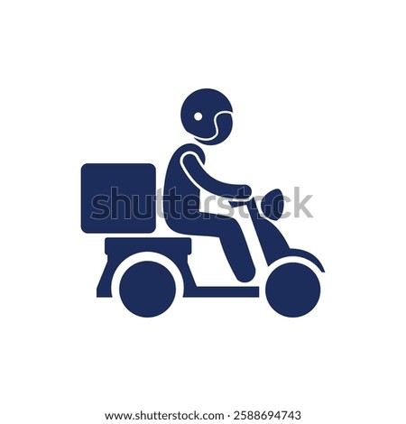 delivery  order logo icon. with courier motorcycle