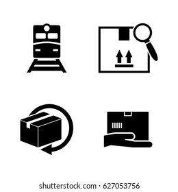Delivery order. Simple Related Vector Icons Set for Video, Mobile Apps, Web Sites, Print Projects and Your Design. Black Flat Illustration on White Background.