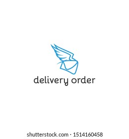 Delivery order wing logo design inspiration - vector