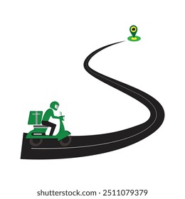 Delivery of ordered goods via motorbike on the way