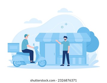 Delivery orders for shops trending concept flat illustration