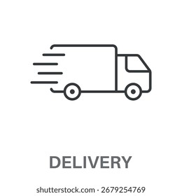 Delivery Outline Concept Simple Style Design Vector