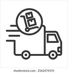 Delivery Outline Icon Vector Illustration