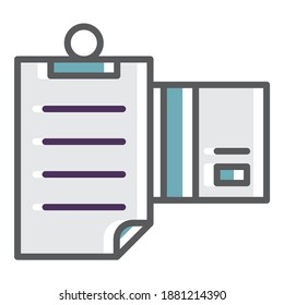 Delivery Package Bill Flat Icon Isolated On White Background