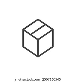 Paquete de entrega ilustración delineada negra aislada sobre fondo blanco. Icono de Vector en estilo plano
