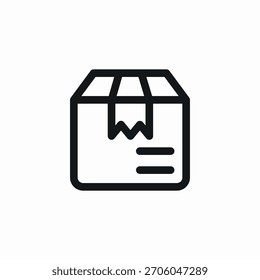 Vector de signo de icono de caja de paquete de entrega