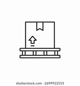 Caja del paquete de la entrega en el Vector del signo del icono de la paleta
