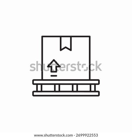 delivery package box on palette icon sign vector
